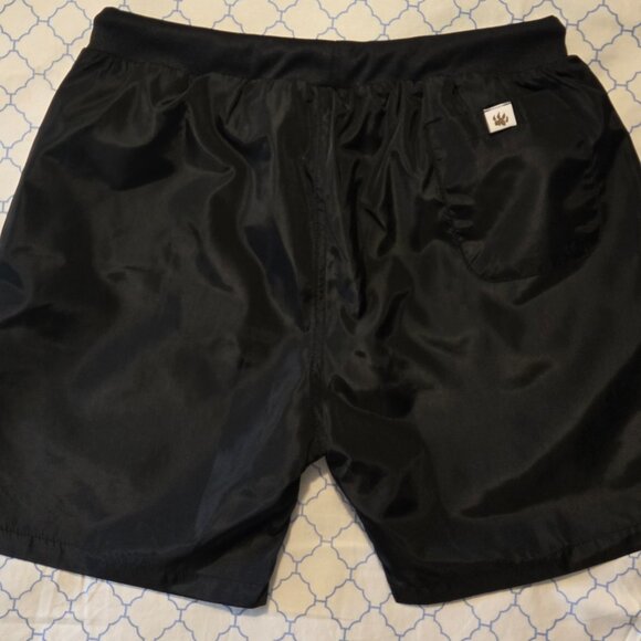 Men's Black Pleated Athletic Shorts w/ Liner Size Med 6" Inseam BNWT - Picture 3 of 6